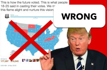 This map showing how millennials voted is wrong. They didn't all vote Clinton.
