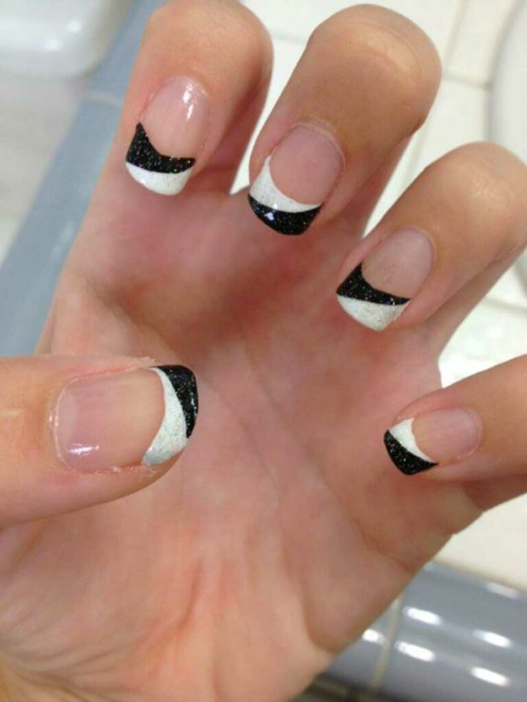 Black And White French Manicure