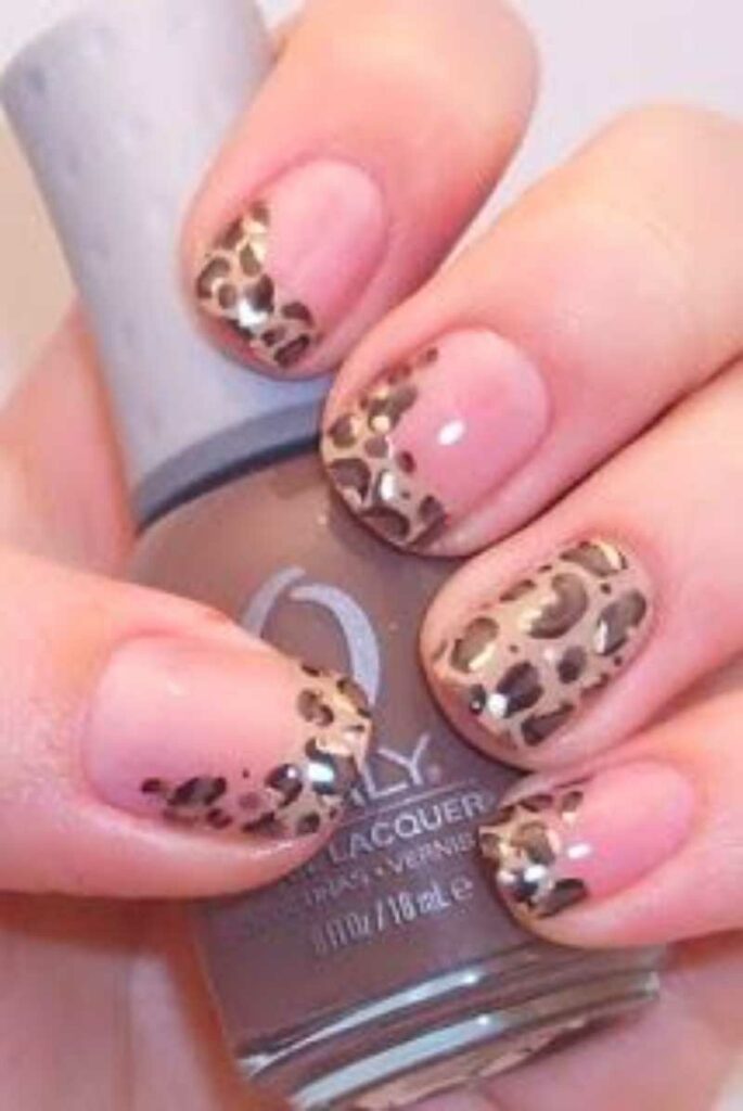 Leopard French Manicure
