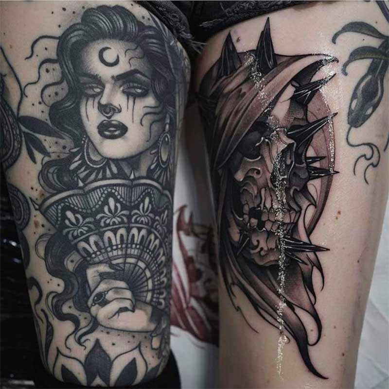 Female thigh tattoo ideas