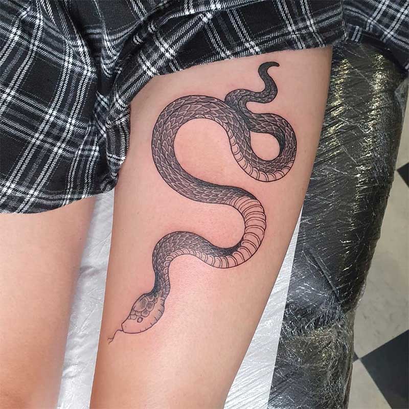 Thigh Tattoo Snake Tattoo