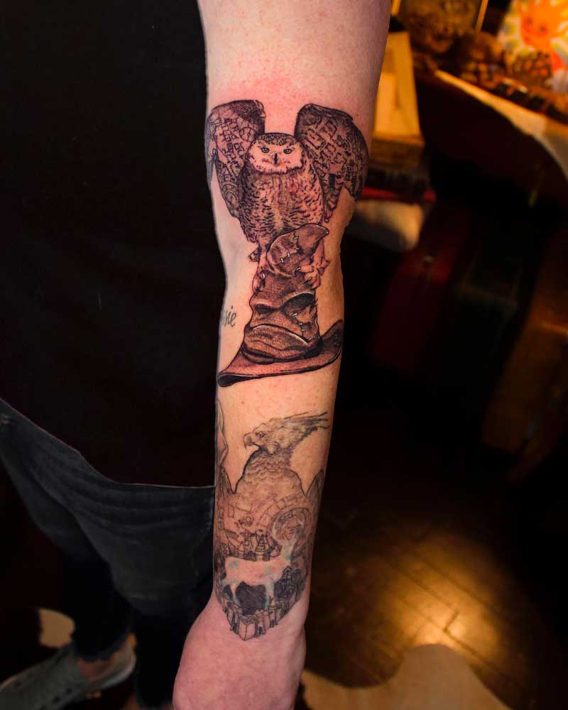 Dumbledore Sleeve Tattoos